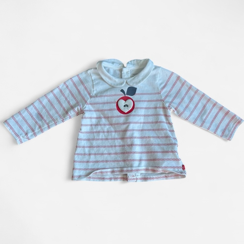 Charming Kids Long Sleeve Shirt with Apple Motif